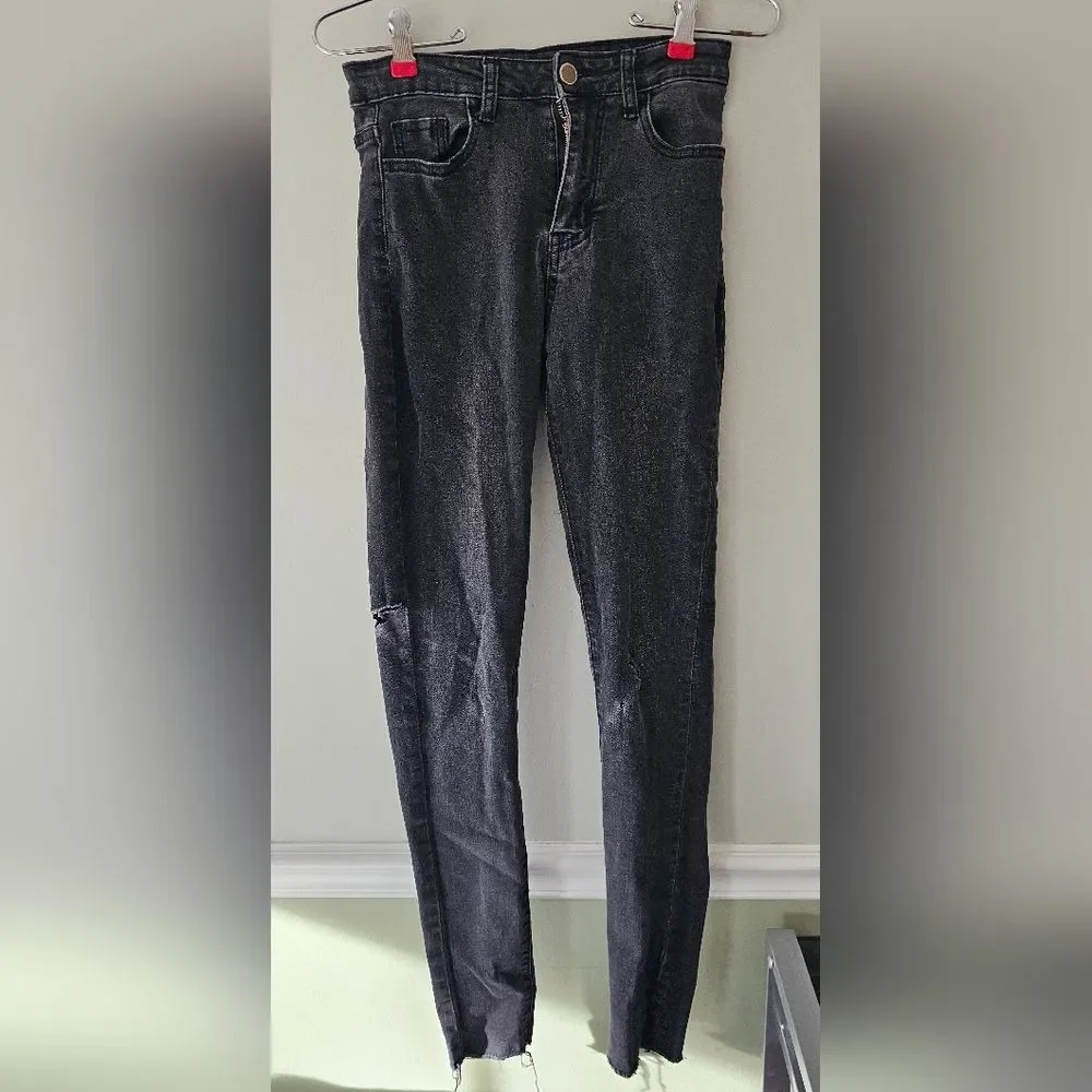 Classic Black Women's Distressed Jeans Size S
